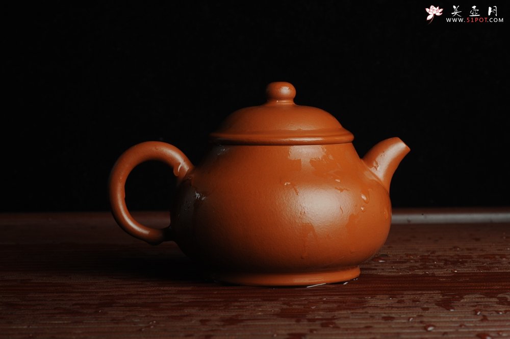 紫砂壶图片：优质赵庄朱泥 全手工潘壶 端庄秀雅 - 美壶网