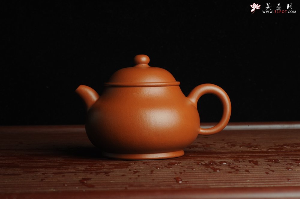 紫砂壶图片：优质赵庄朱泥 全手工潘壶 端庄秀雅 - 美壶网