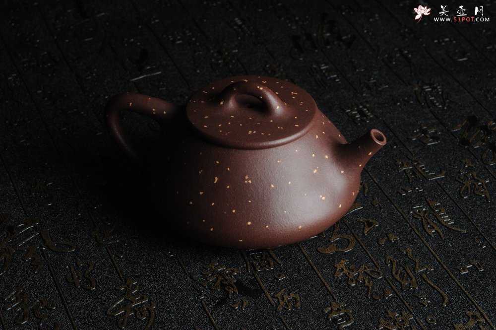 紫砂壶图片：实力派工艺师全手工铺砂平盖小石瓢 泥料优秀 实物更漂亮 - 美壶网