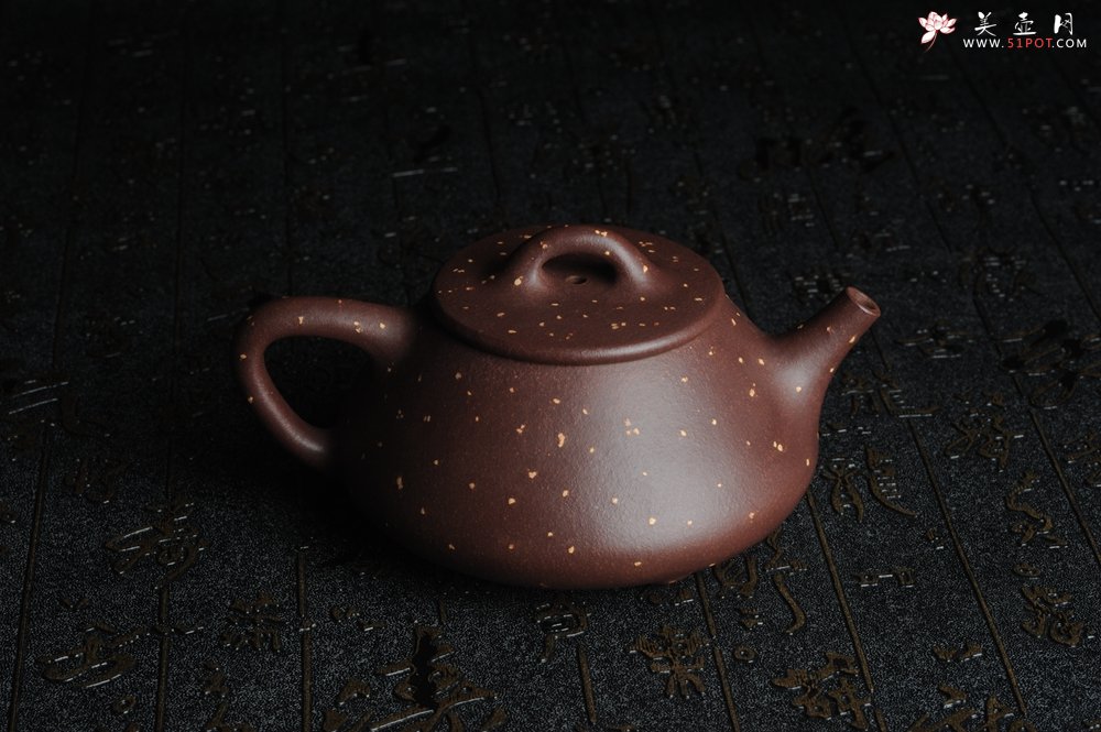 紫砂壶图片：实力派工艺师全手工铺砂平盖小石瓢 泥料优秀 实物更漂亮 - 美壶网