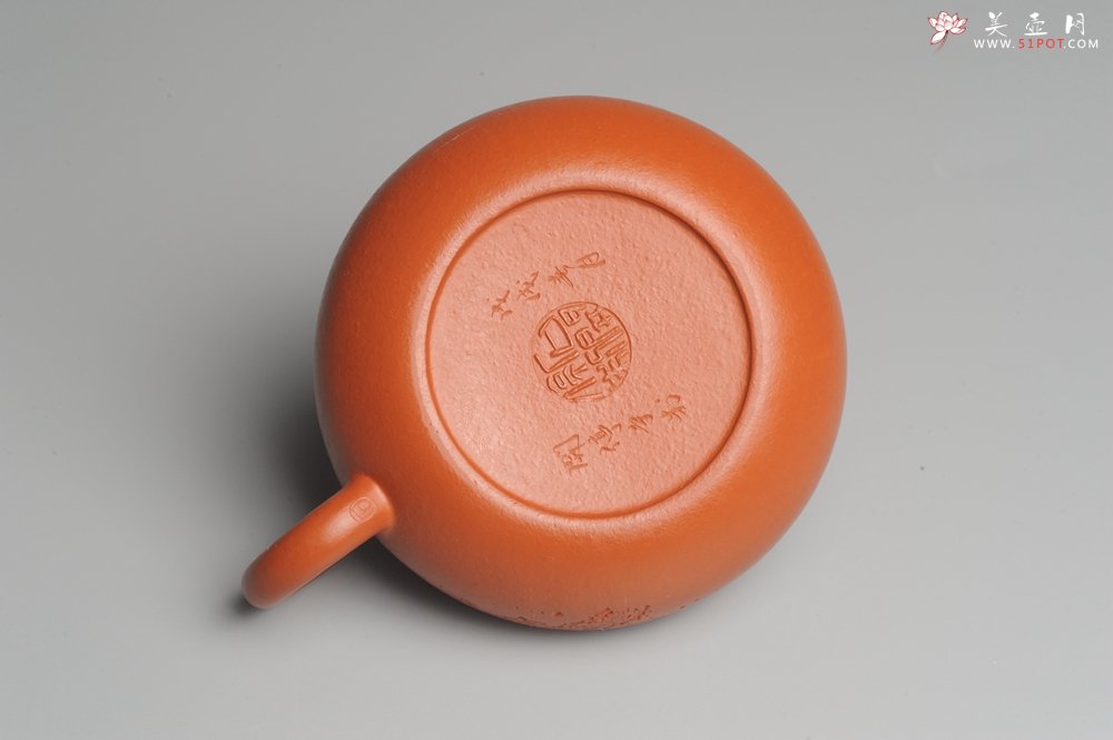 紫砂壶图片：优质赵庄朱泥全手工文旦 方健双刀文气装饰 - 美壶网