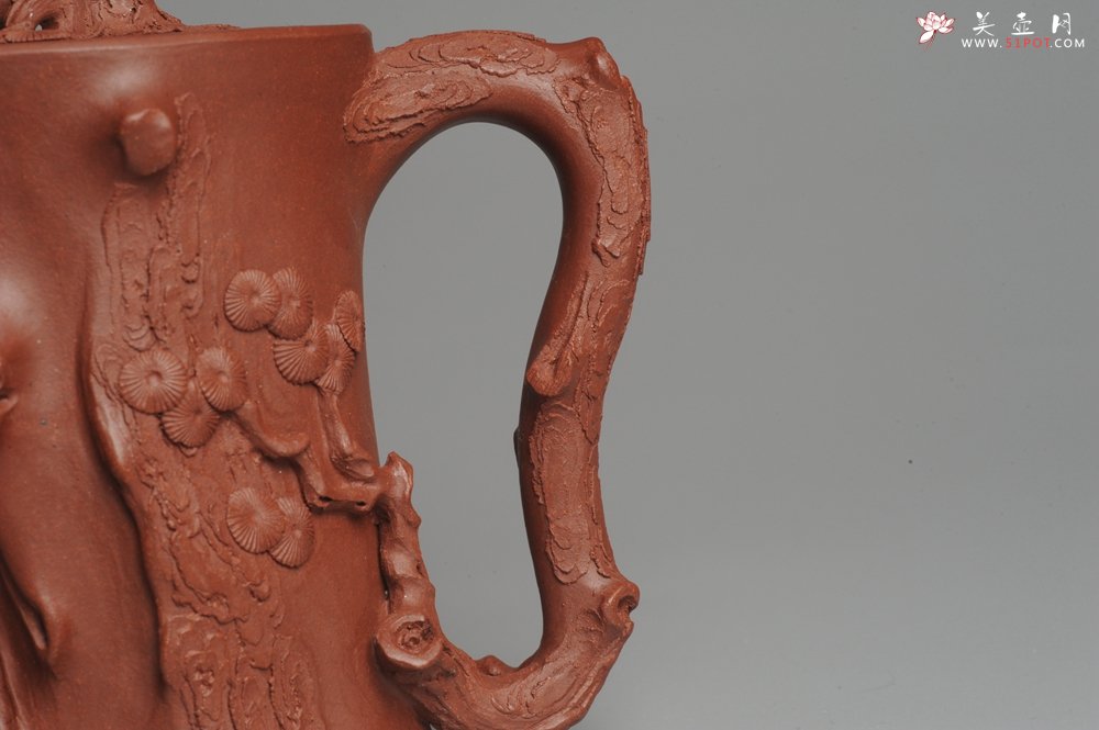 紫砂壶图片：实力派全手工松桩 气质非凡 肌理自然生动 适合收藏 - 美壶网