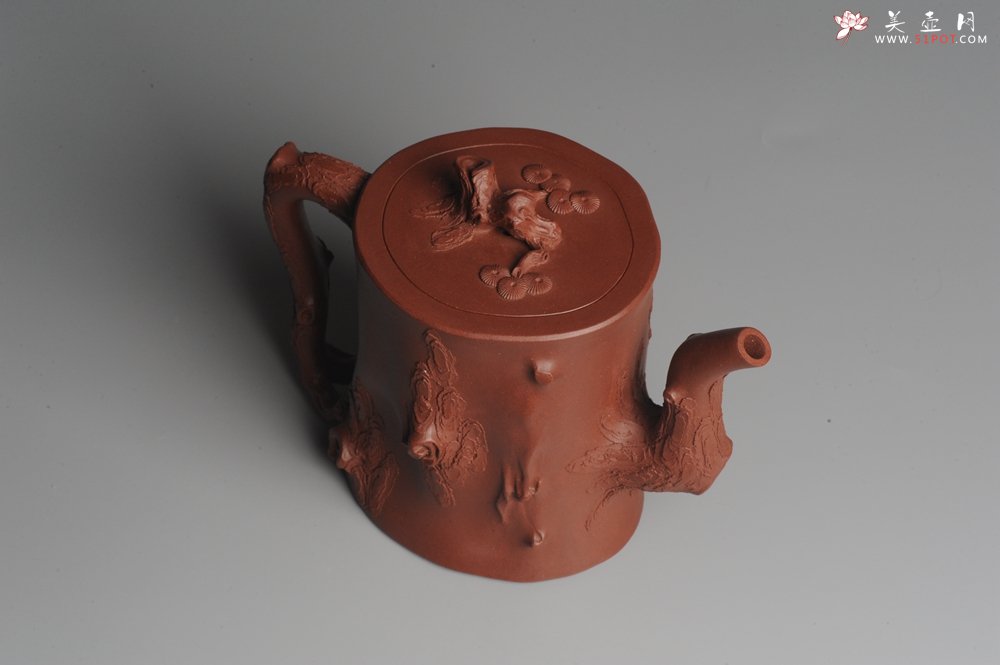 紫砂壶图片：实力派全手工松桩 气质非凡 肌理自然生动 适合收藏 - 美壶网