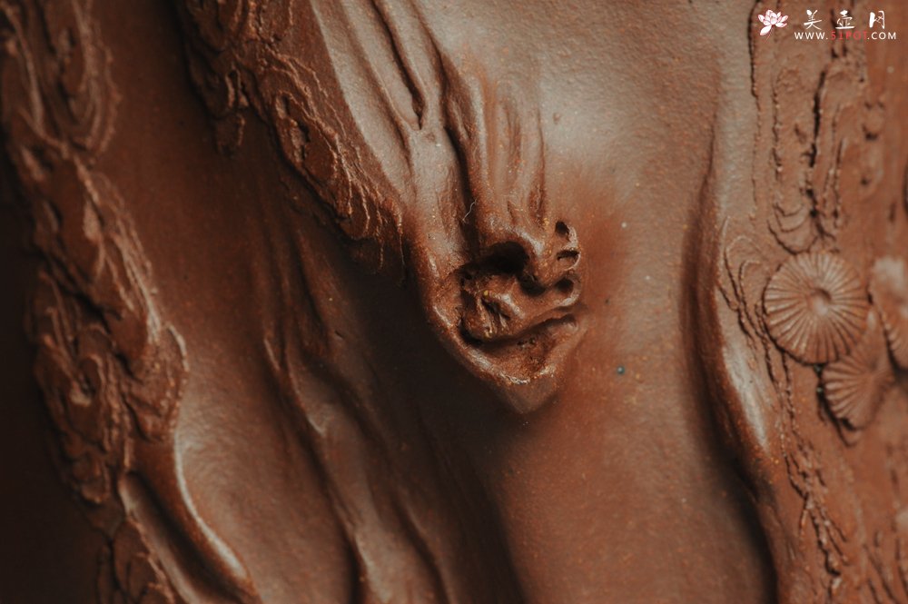 紫砂壶图片：实力派全手工松桩 气质非凡 肌理自然生动 适合收藏 - 美壶网