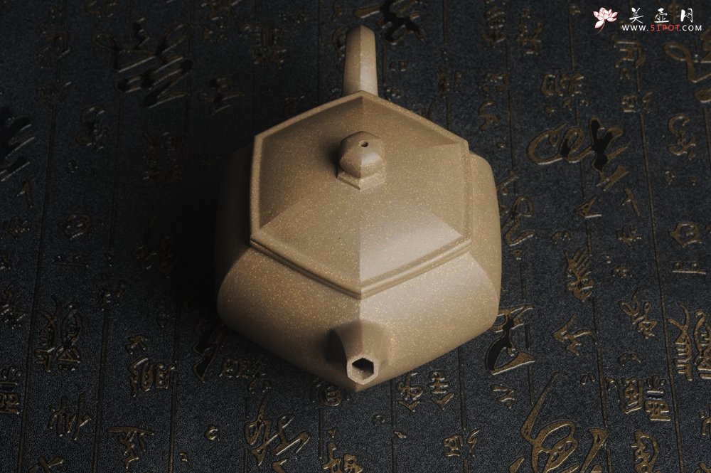 紫砂壶图片：优质青段 饱满大气全手工六方宫灯 - 美壶网