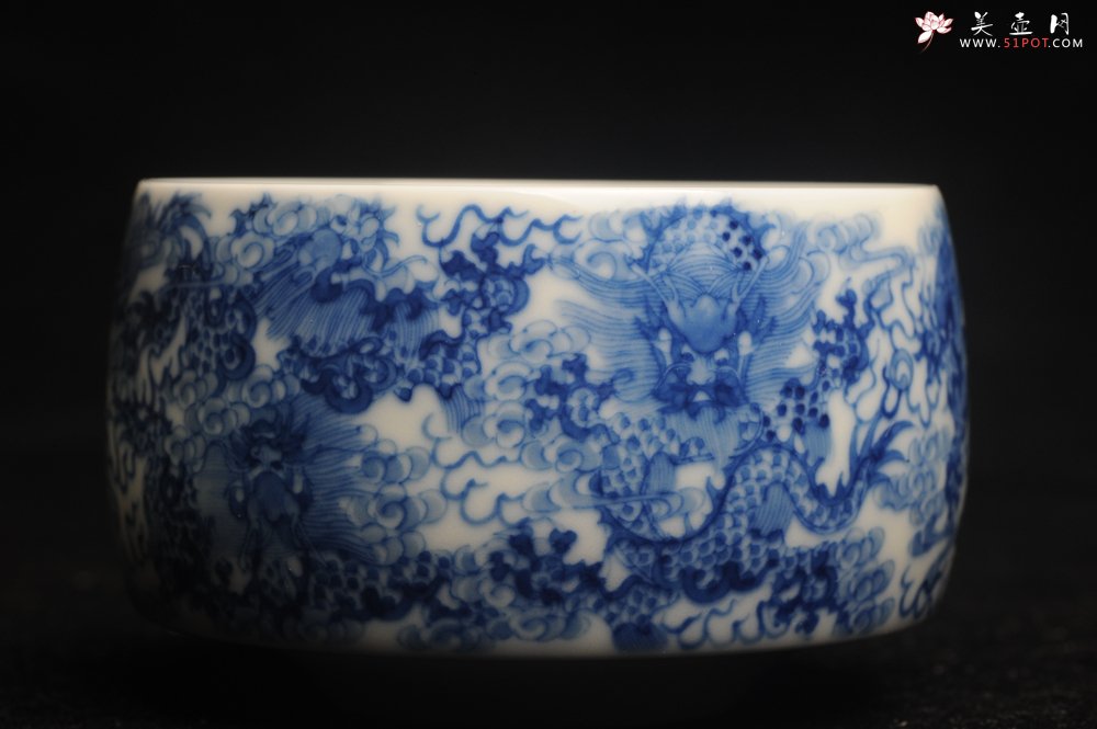 紫砂壶图片：美杯特惠 景德镇主人杯压手杯 釉下彩青花杯 九龙杯 超漂亮 - 美壶网