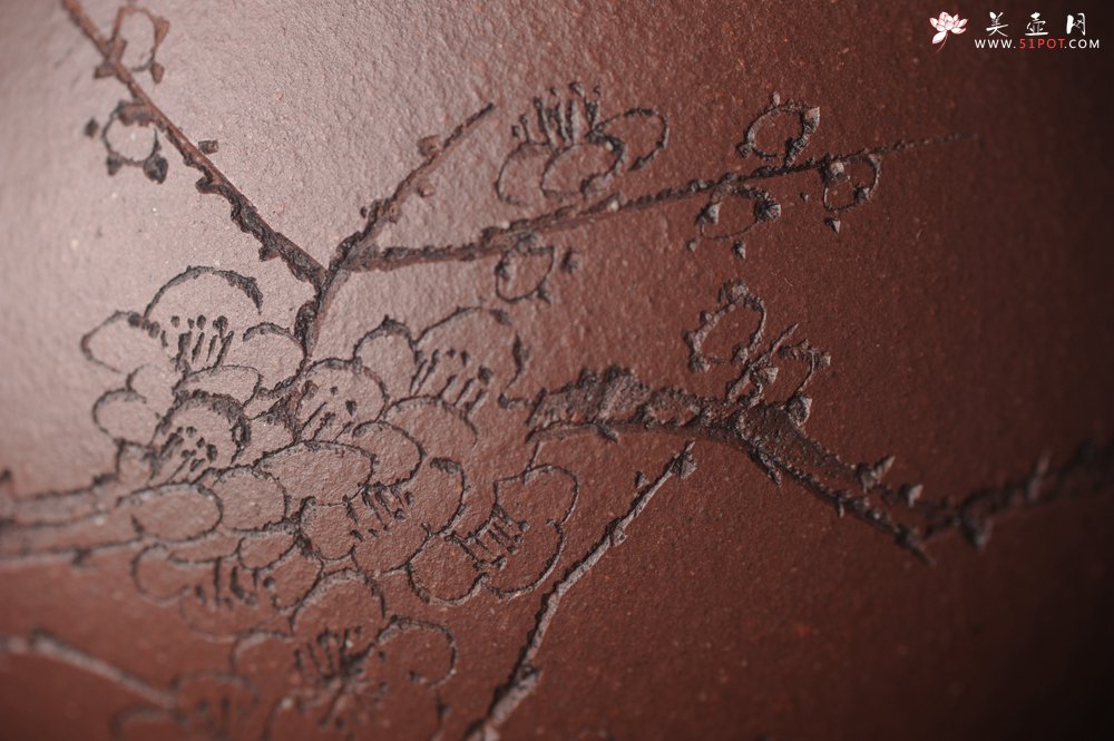 紫砂壶图片：美壶国庆特惠 工料俱佳满瓢（霸王石瓢）装饰通转梅花 特文气 - 美壶网