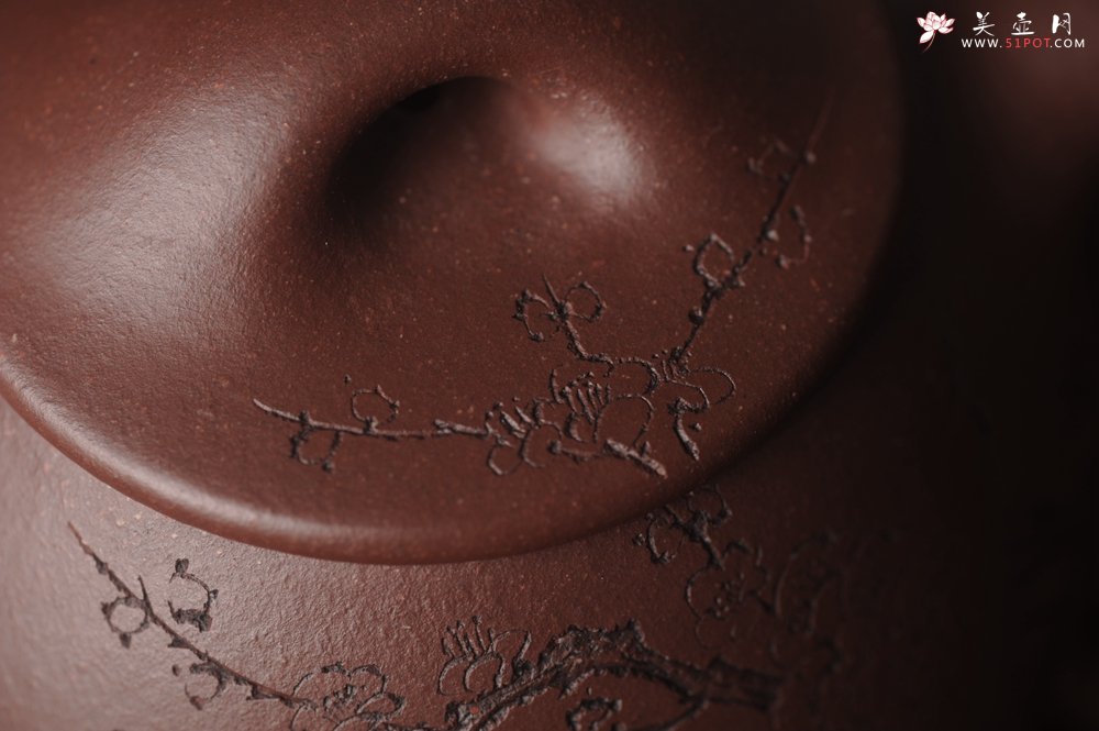 紫砂壶图片：美壶国庆特惠 工料俱佳满瓢（霸王石瓢）装饰通转梅花 特文气 - 美壶网