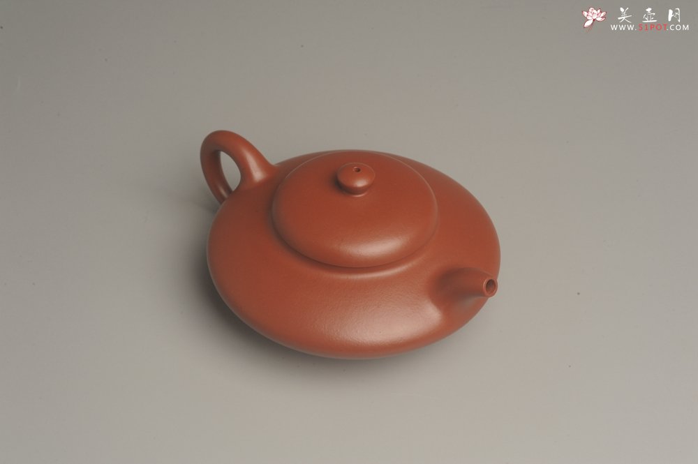紫砂壶图片：小煤窑朱泥精致全手工小合欢壶 茶人醉爱 - 美壶网