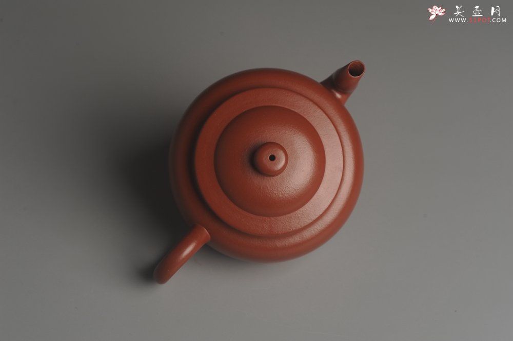 紫砂壶图片：小煤窑朱泥精工全手小旭帽壶 茶人醉爱 - 美壶网