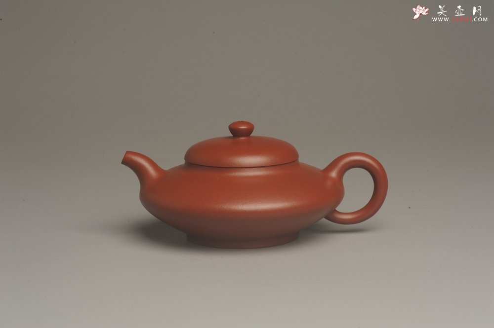 紫砂壶图片：小煤窑朱泥精致全手工小合欢壶 茶人醉爱 - 美壶网