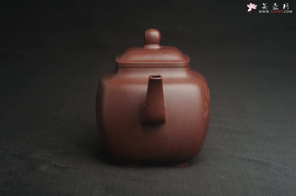 紫砂壶图片：实力派张海艳全手工油润底曹青重器鸣远四方 气势磅礴 用心之作 装饰人物特文气 - 美壶网