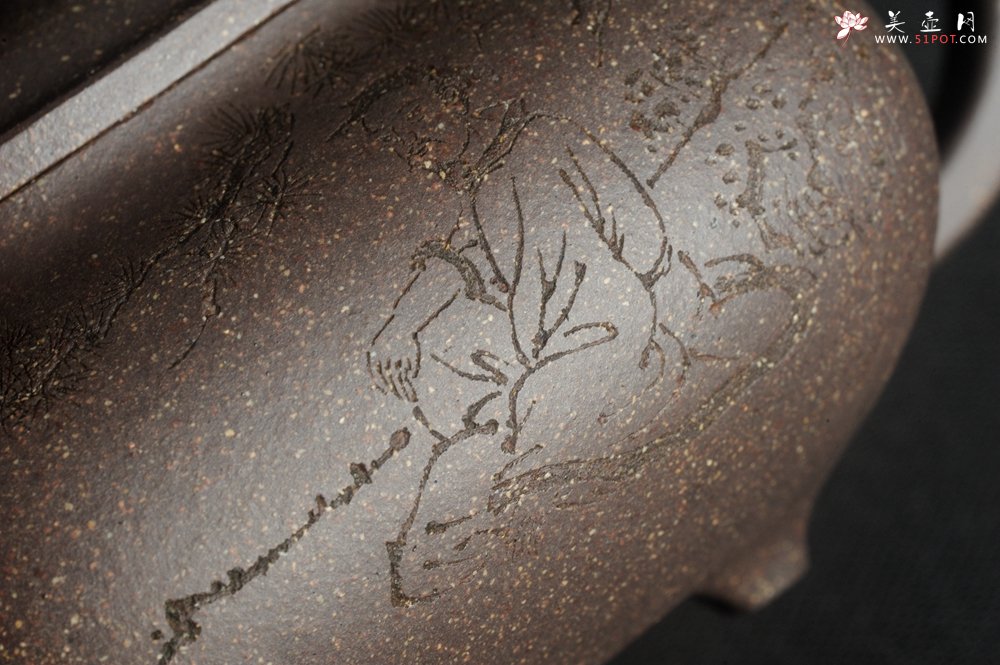 紫砂壶图片：实力派张海艳全手工特好老青灰段泥传炉壶 装饰人物 一杯清茗可沁诗脾  特文气 - 美壶网