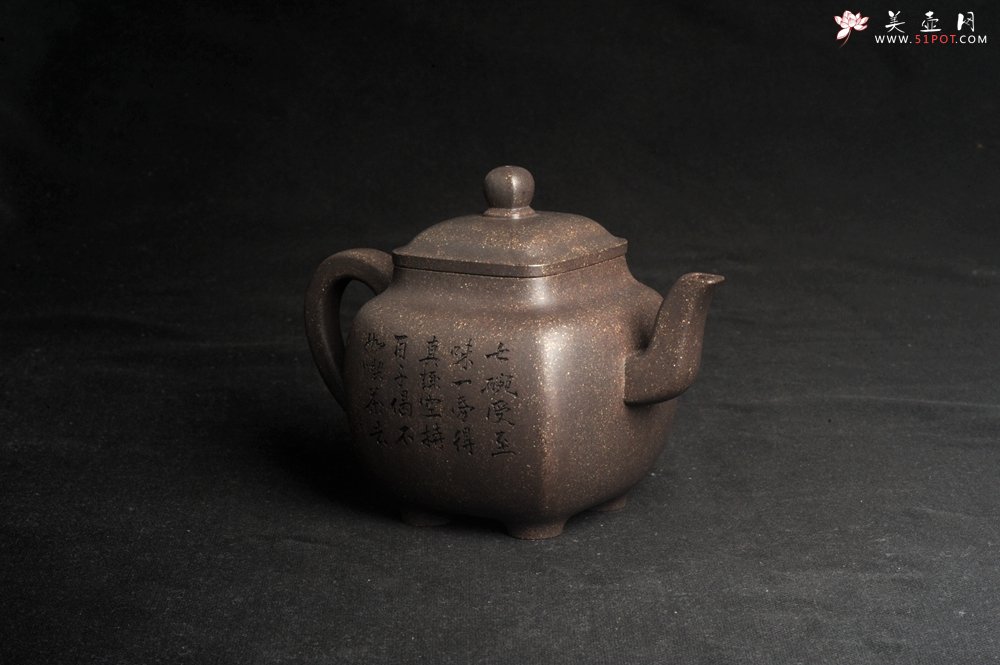 紫砂壶图片：实力派张海艳 全手工油润老青灰段泥重器鸣远四方 气势磅礴 用心之作 装饰人物特文气 - 美壶网