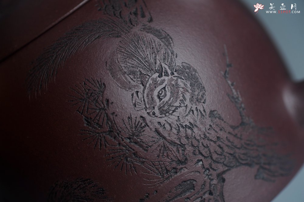 紫砂壶图片：实力派工艺师文砂苑堂主周斌 优质底槽青全手工精工秦权壶 秋果飘香庆丰收 满月增辉逢双喜 - 美壶网