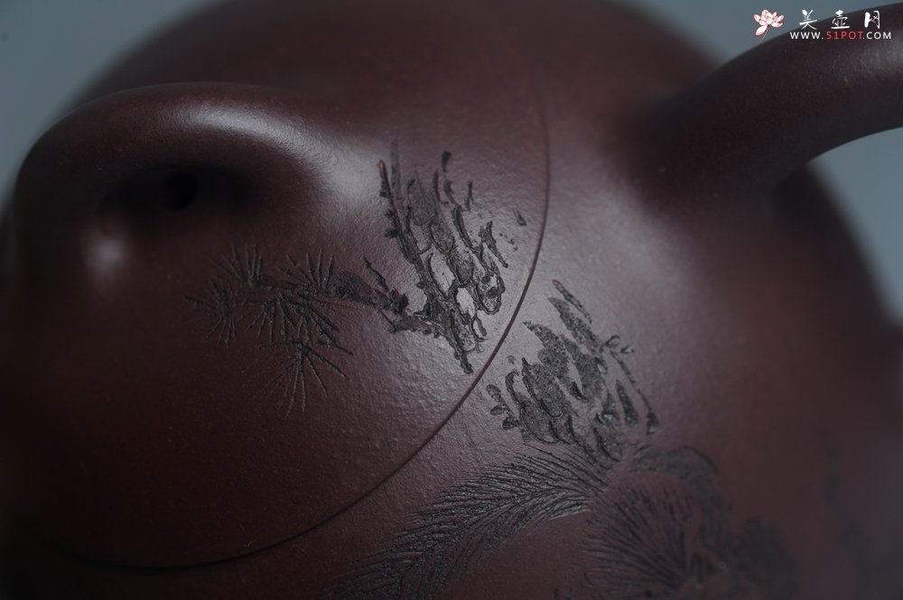 紫砂壶图片：实力派工艺师文砂苑堂主周斌 优质底槽青全手工精工秦权壶 秋果飘香庆丰收 满月增辉逢双喜 - 美壶网