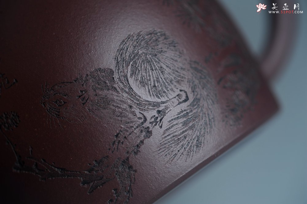 紫砂壶图片：实力派工艺师文砂苑堂主周斌 优质底槽青全手工精工秦权壶 秋果飘香庆丰收 满月增辉逢双喜 - 美壶网