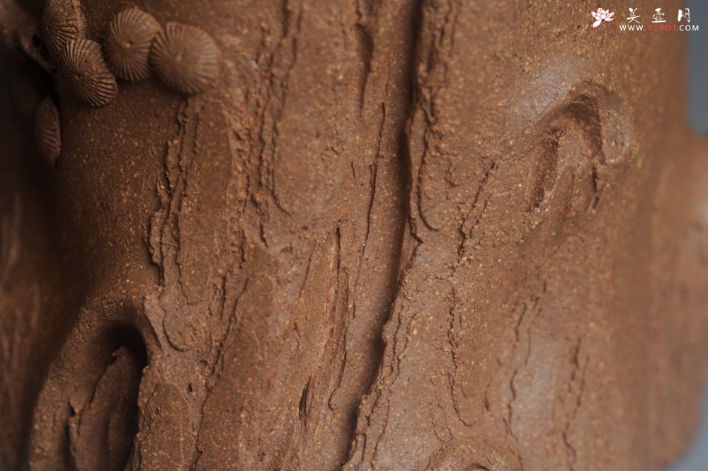 紫砂壶图片：潜力股唐老师 全手工精致老段松桩壶 肌理丰富生动 期待与您结缘 - 美壶网