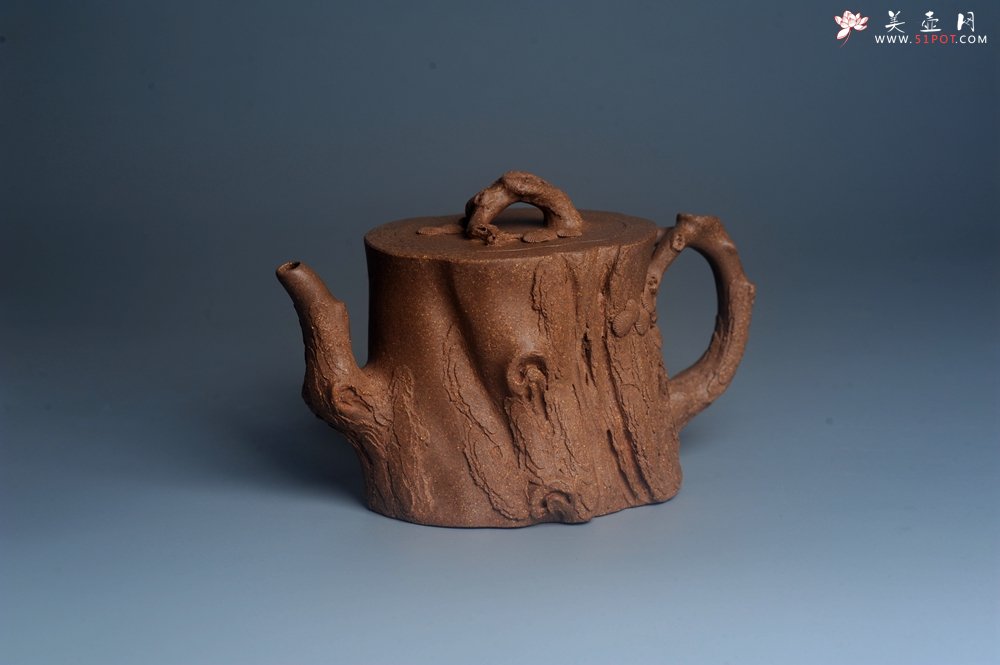 紫砂壶图片：潜力股唐老师 全手工精致老段松桩壶 肌理丰富生动 期待与您结缘 - 美壶网
