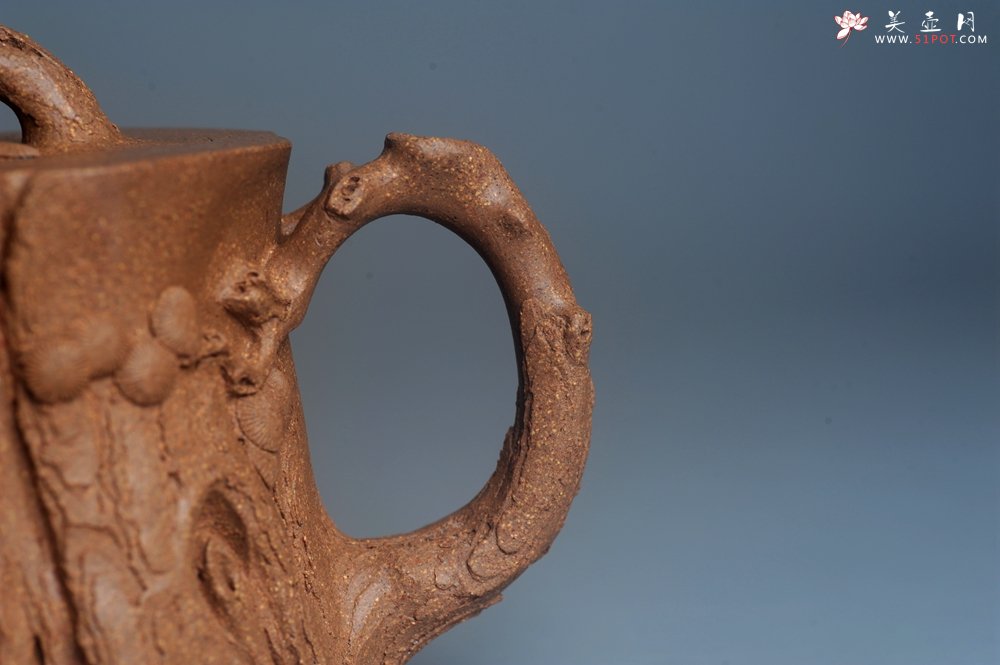 紫砂壶图片：潜力股唐老师 全手工精致老段松桩壶 肌理丰富生动 期待与您结缘 - 美壶网