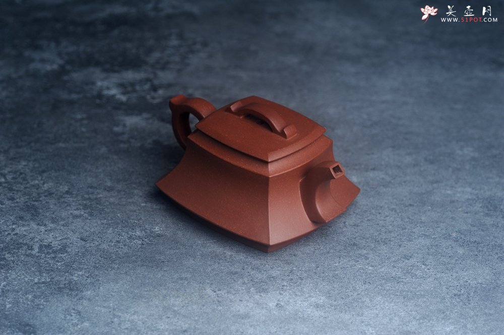 紫砂壶图片：美壶特惠 精致全手工 中槽清腰玉四方壶 - 美壶网