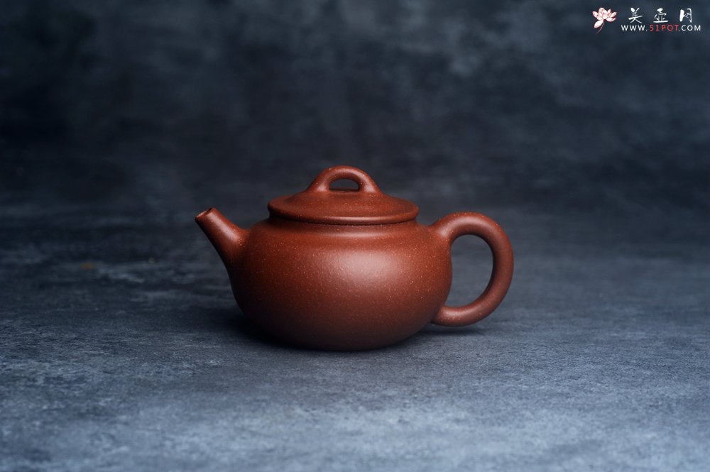 紫砂壶图片：潜力股王老师 美壶特惠 全手工红降坡小品玉帽水平壶 大口实用 特文气 - 美壶网