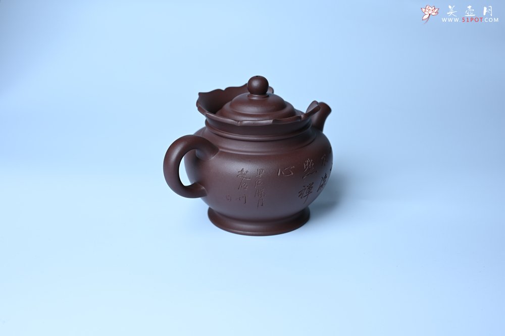 紫砂壶图片：实力派工艺师周斌 老紫泥精工僧帽壶 - 美壶网