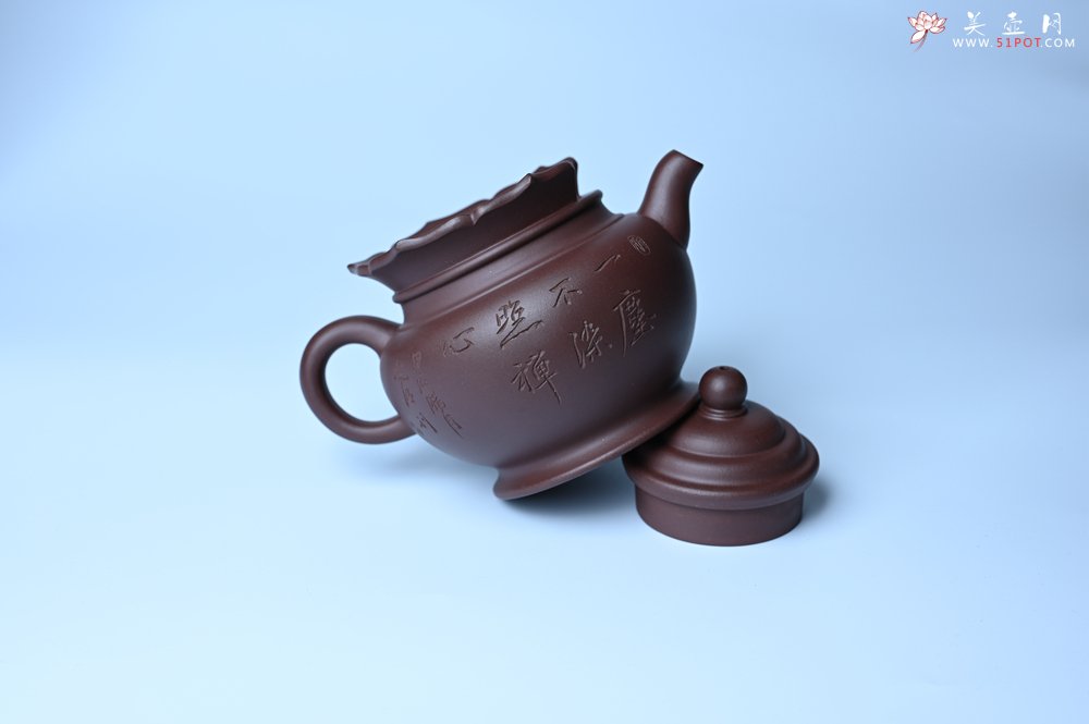 紫砂壶图片：实力派工艺师周斌 老紫泥精工僧帽壶 - 美壶网