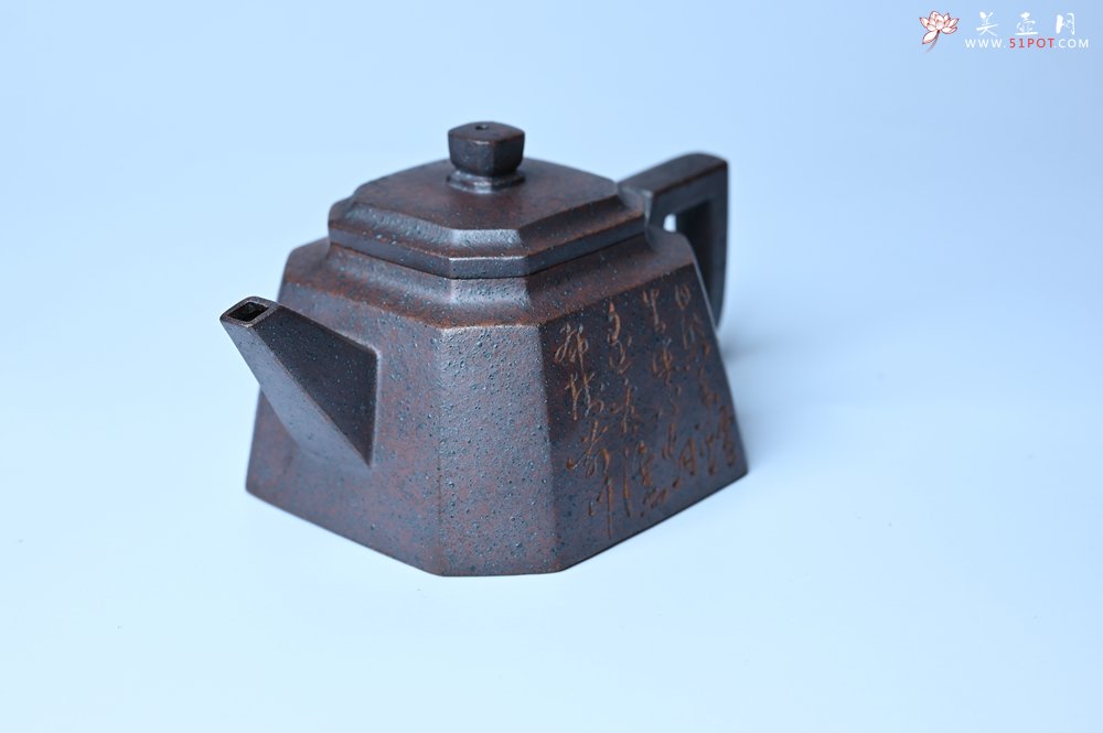 紫砂壶图片：美壶特惠 柴烧八方紫砂壶 茶人醉爱 - 美壶网