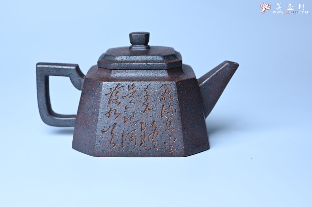 紫砂壶图片：美壶特惠 柴烧八方紫砂壶 茶人醉爱 - 美壶网