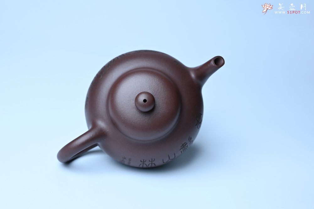 紫砂壶图片：油润黄龙山底槽青 全手工熹微壶 文气装饰 虎啸山林 期待与您结缘 - 美壶网