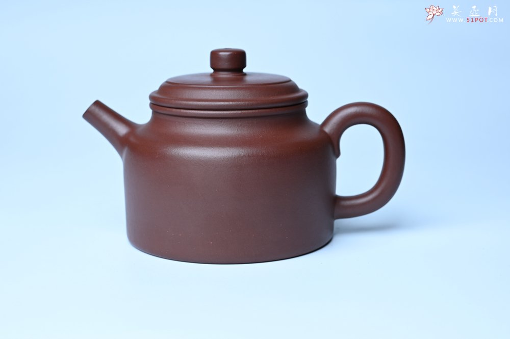 紫砂壶图片：油润黄龙山4号深井红皮龙 全手工德中壶 - 美壶网