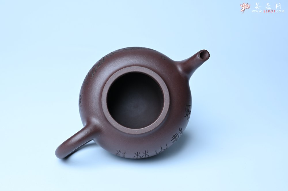 紫砂壶图片：油润黄龙山底槽青 全手工熹微壶 文气装饰 虎啸山林 期待与您结缘 - 美壶网
