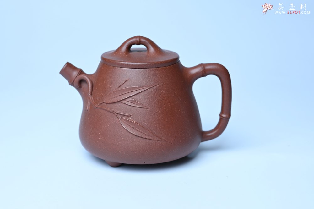 紫砂壶图片：美壶特惠 优质紫泥竹叶高石瓢壶 茶人醉爱 - 美壶网