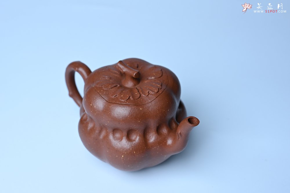 紫砂壶图片：美壶特惠 特好降坡泥 柿柿如意紫砂壶 肌理丰富生动 - 美壶网