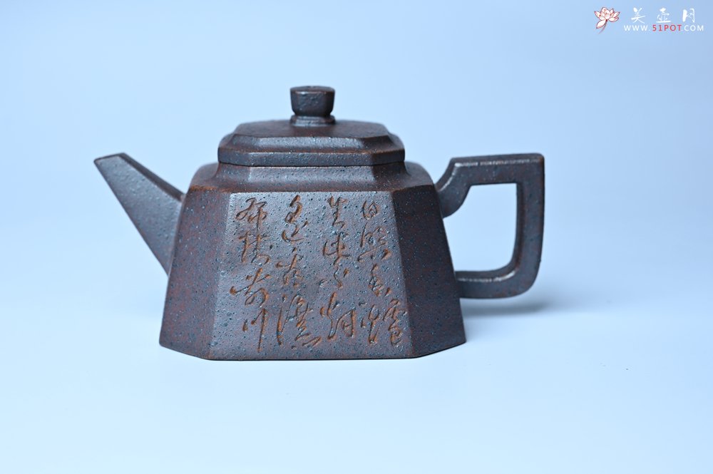 紫砂壶图片：美壶特惠 柴烧八方紫砂壶 茶人醉爱 - 美壶网