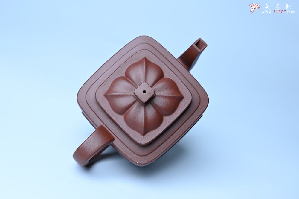 紫砂壶图片：美壶特惠 全手工优质紫红泥精致四方菱花壶 特文气 - 美壶网