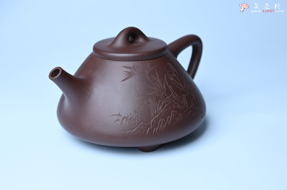 紫砂壶图片：潜力股周小培 特好全手工底槽清子冶石瓢 助工装饰品茶玩壶图 特文气 - 美壶网