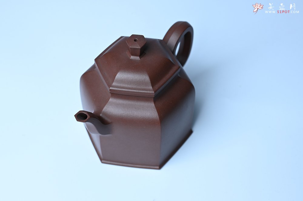 紫砂壶图片：美壶特惠 精致全手工六方金钟 泥料超好 - 美壶网