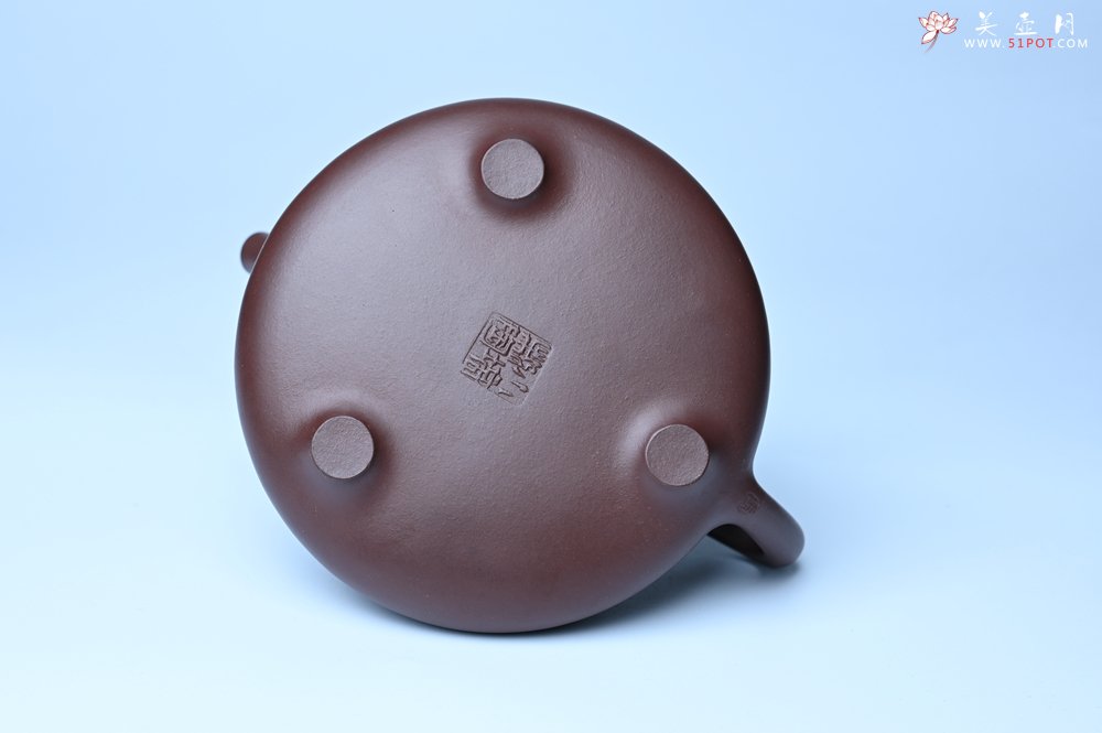 紫砂壶图片：特油润底曹青 全手工子冶石瓢 助工装饰菩萨坐骑瑞兽 - 美壶网