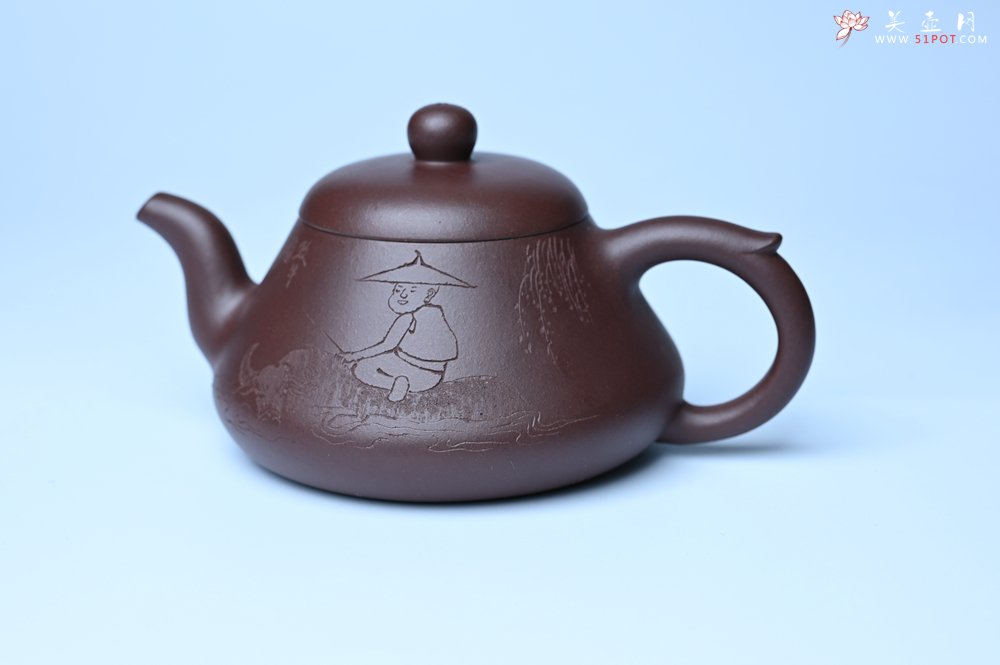 紫砂壶图片：潜力股周小培老师全手工底槽青缘德壶（借问酒家何处有）牧童遥指杏花村 期待与您结缘 - 美壶网