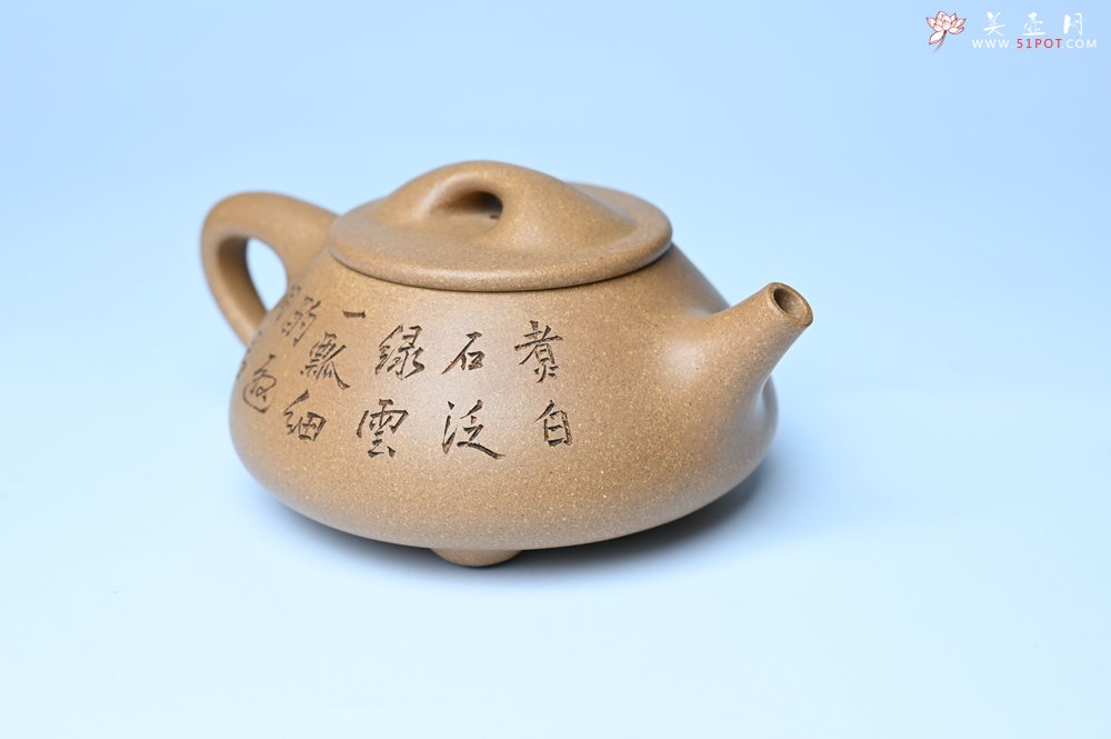 紫砂壶图片：潜力股周小培全手工老黄段泥（家藏老料 油润无比 识者自知）景舟石瓢 装饰鳜鱼图 双贵图 寓意富贵如意 - 美壶网