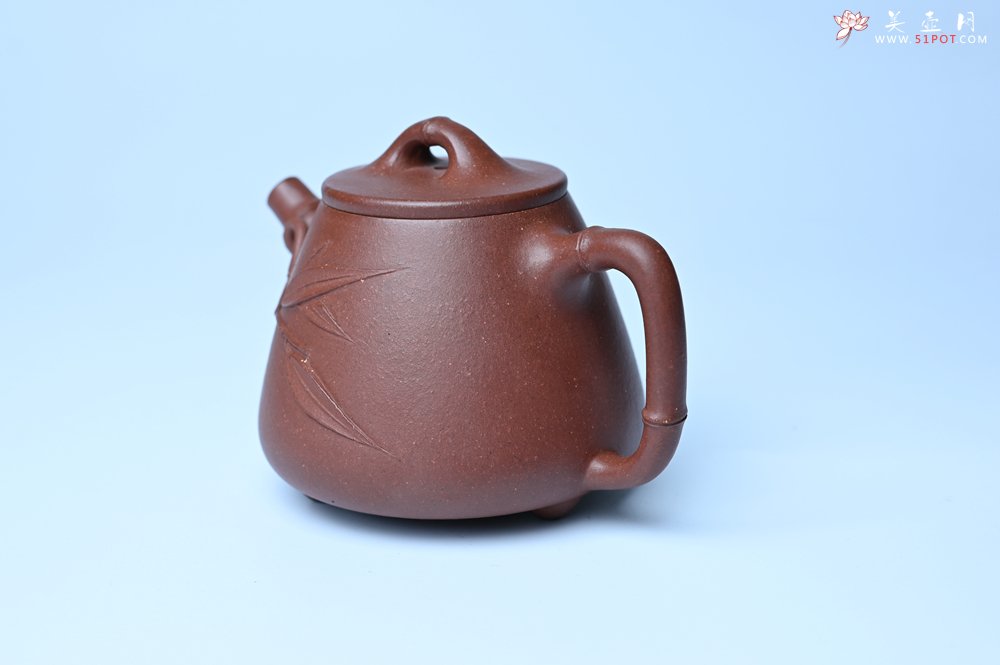 紫砂壶图片：美壶特惠 优质紫泥竹叶高石瓢壶 茶人醉爱 - 美壶网