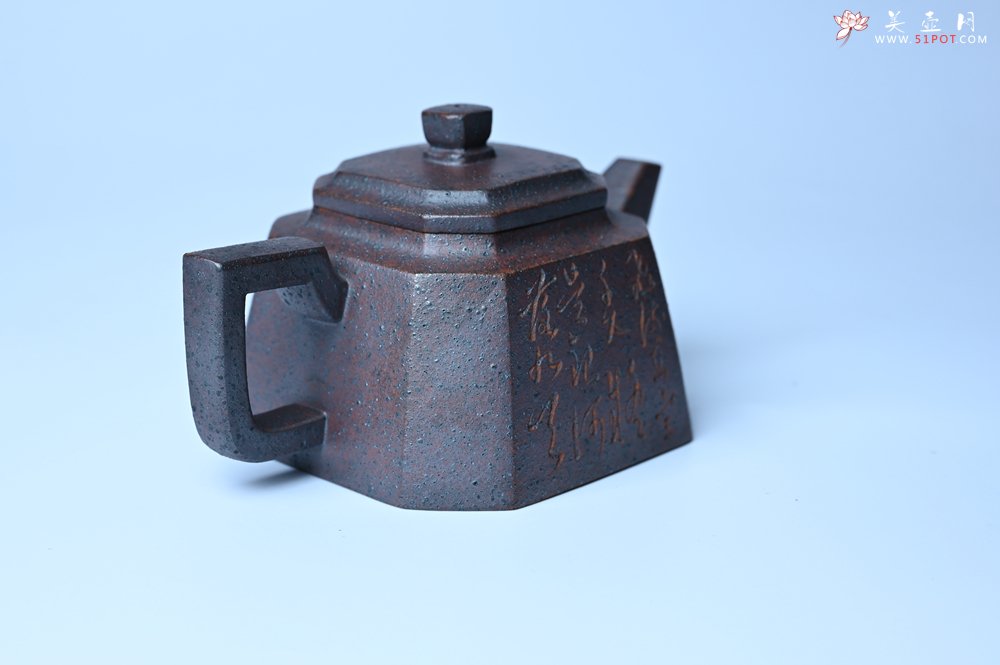 紫砂壶图片：美壶特惠 柴烧八方紫砂壶 茶人醉爱 - 美壶网