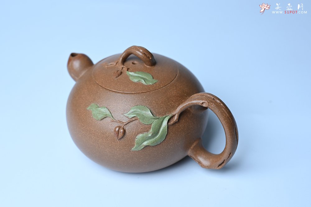 紫砂壶图片：美壶特惠 潜力股董静老师精品老段泥双色寿桃壶 茶人醉爱 - 美壶网