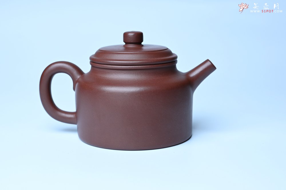 紫砂壶图片：油润黄龙山4号深井红皮龙 全手工德中壶 - 美壶网