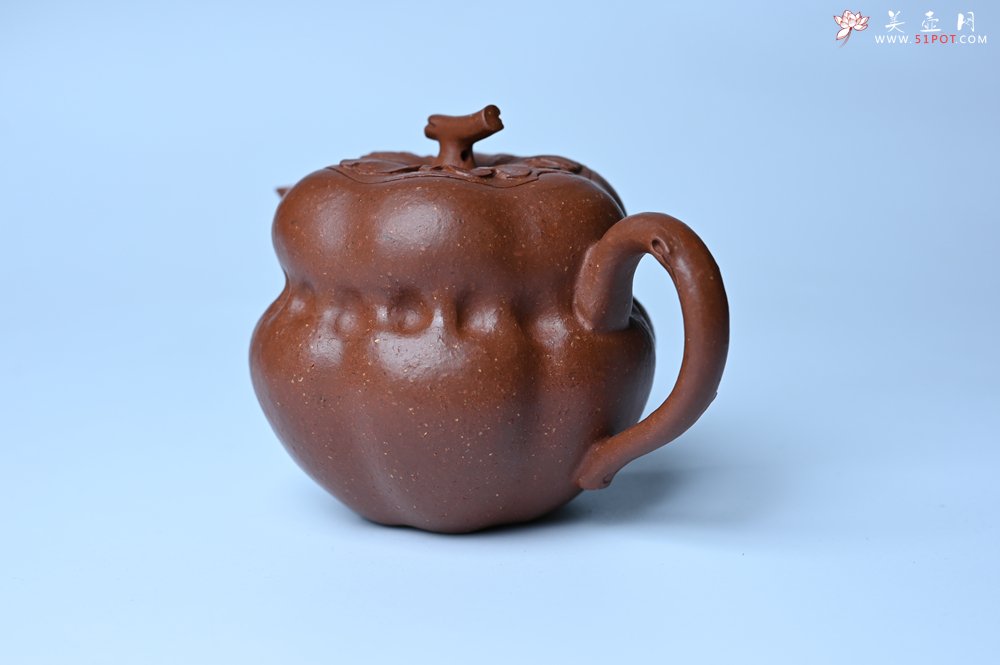 紫砂壶图片：美壶特惠 特好降坡泥 柿柿如意紫砂壶 肌理丰富生动 - 美壶网
