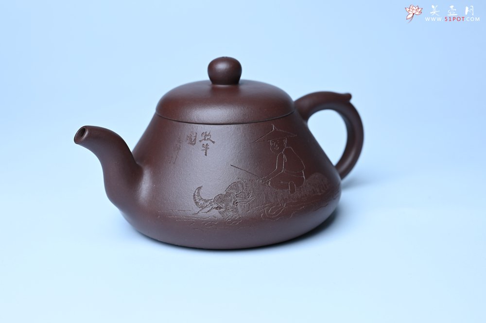 紫砂壶图片：潜力股周小培老师全手工底槽青缘德壶（借问酒家何处有）牧童遥指杏花村 期待与您结缘 - 美壶网
