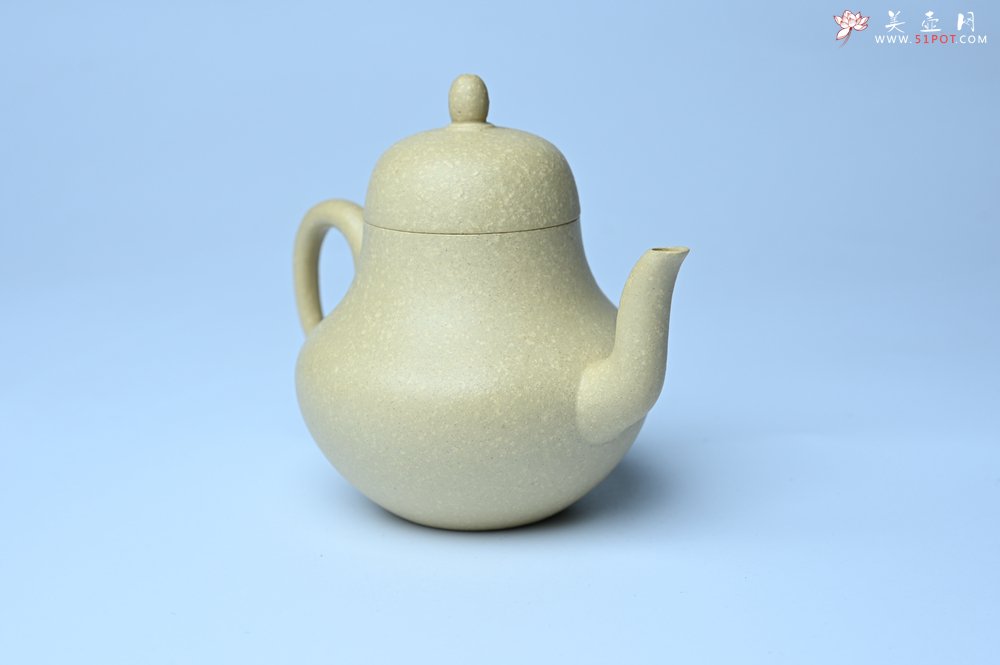 紫砂壶图片：美壶特惠 纯净本绿梨形壶 茶人醉爱 - 美壶网