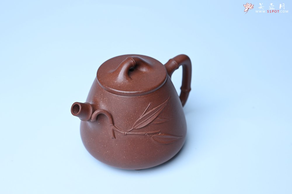 紫砂壶图片：美壶特惠 优质紫泥竹叶高石瓢壶 茶人醉爱 - 美壶网